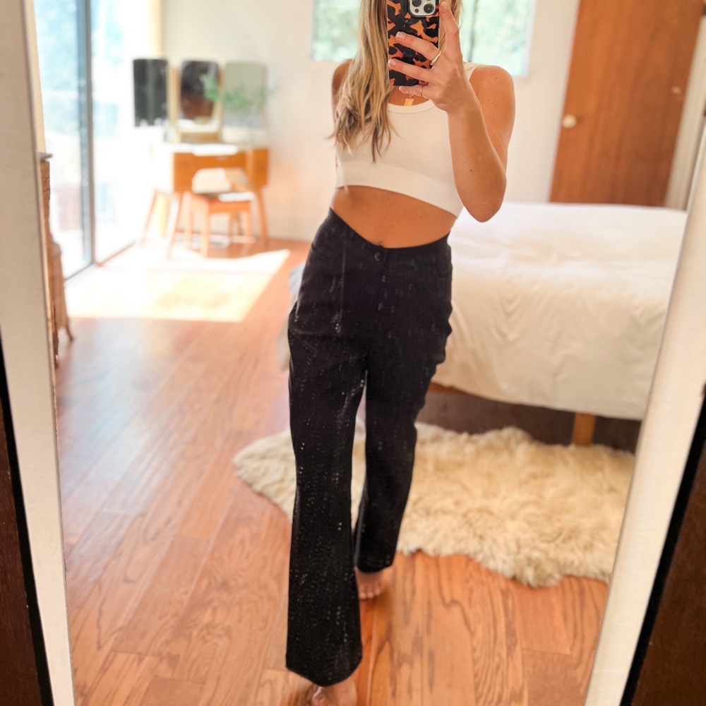 Amour Vert Black High Waisted Trouser